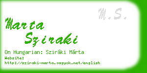 marta sziraki business card